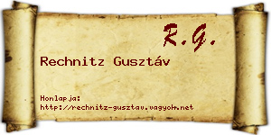 Rechnitz Gusztáv névjegykártya
